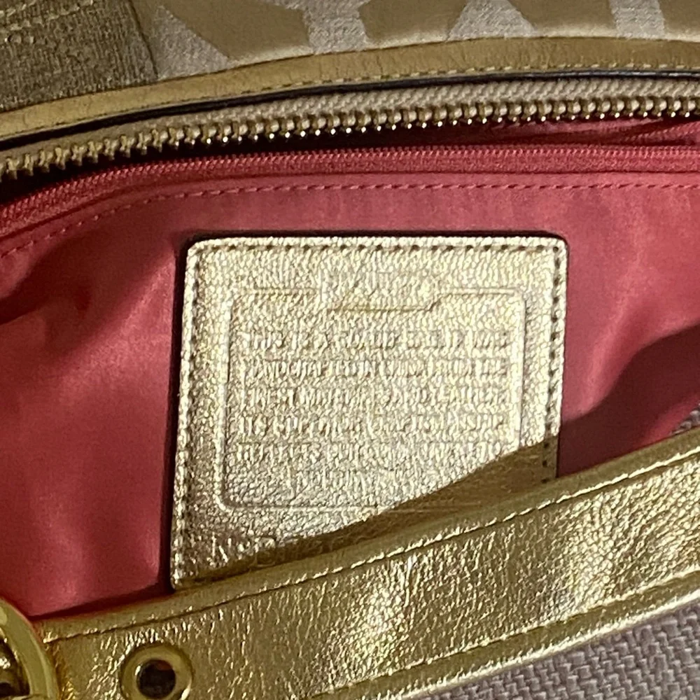 Coach Gold Patchwork Shoulder Bag - Picture 7 of 12